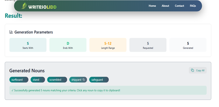 Before Using Noun Generator