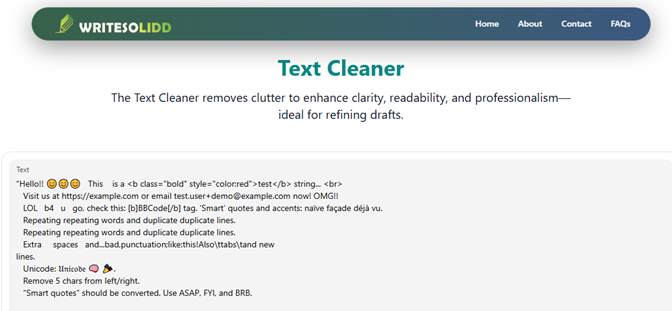 Before Using Text Cleaner